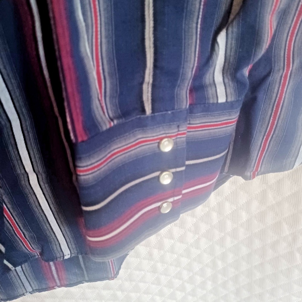 Ely Cattleman Men's Navy Western Plaid Pearl Snap Cowboy Shirt Size XL - Picture 3 of 10